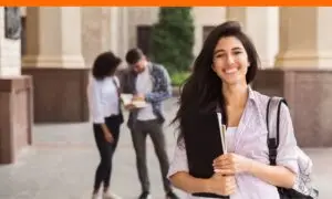 Teen girl with scholarship at Indiana University smiling