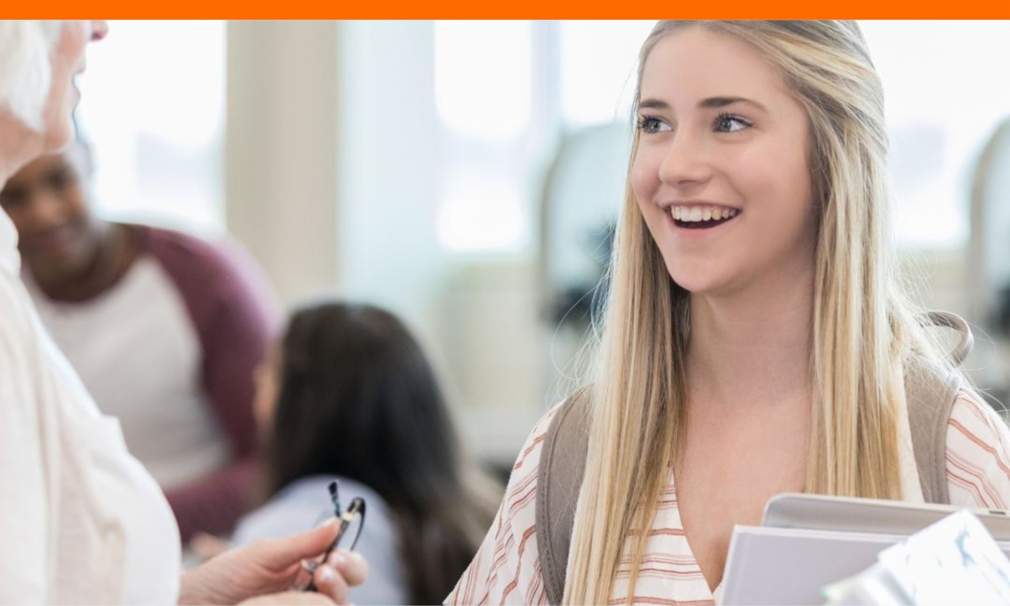 Smiling college student